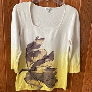 Cache Women’s Sweater Size L             (Can be M) 3/4 Sleeves With Cuff